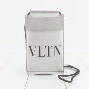 NWT Valentino Garavani Logo Metallic Leather Phone Bag- Card holder